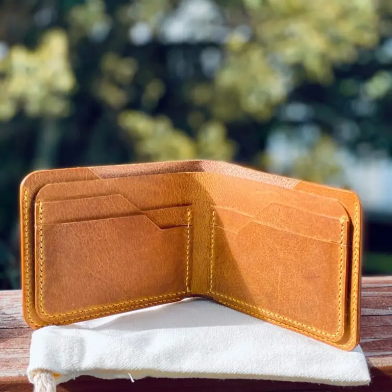 Designed bifold leather wallet